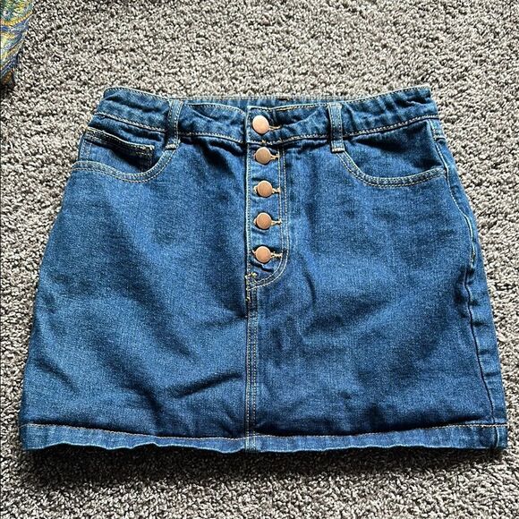 Forever 21 Blue A-line Mini Skirt - Picture 2 of 8